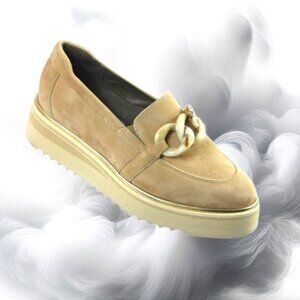 Softwaves Sahara Tan Suede Platform Loafer Size 36 (US 6)